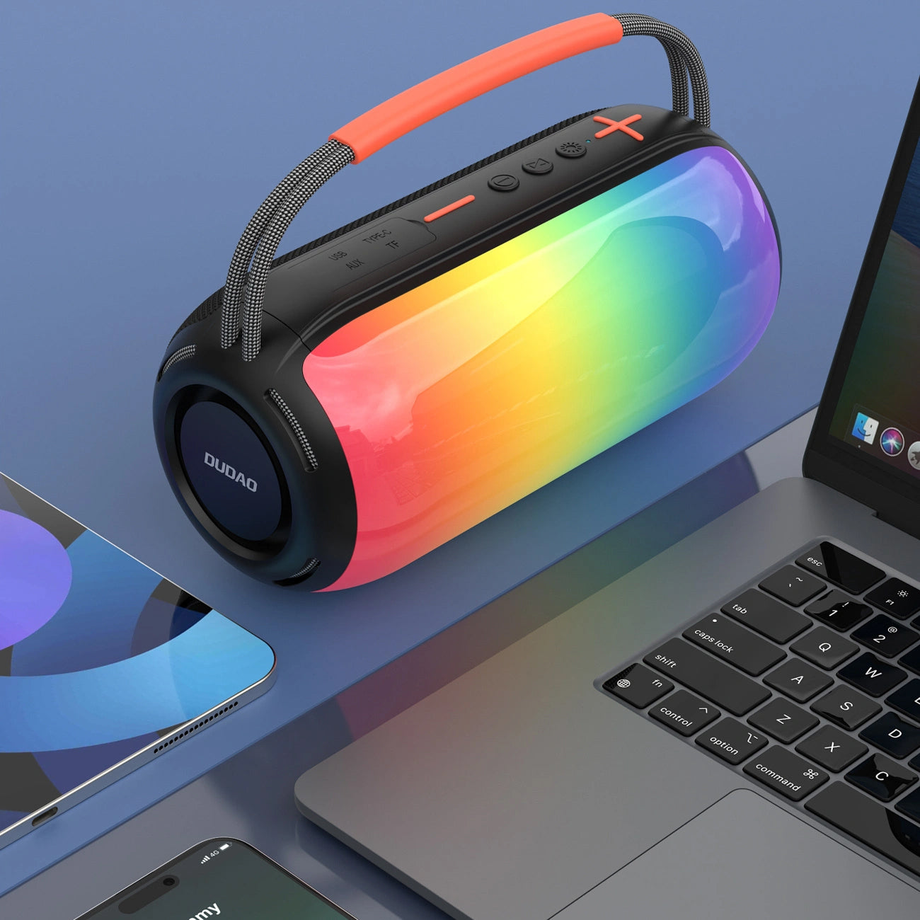 Dudao Y21 Portable Bluetooth Speaker, 2 x 5W, TWS, RGB, Black