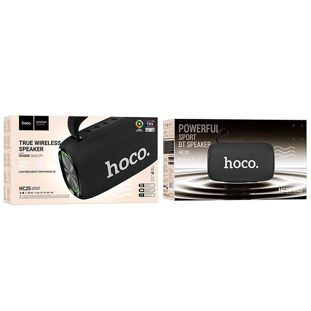 HOCO HC25 Portable Bluetooth Speaker, 2 x 10W, TWS, Black