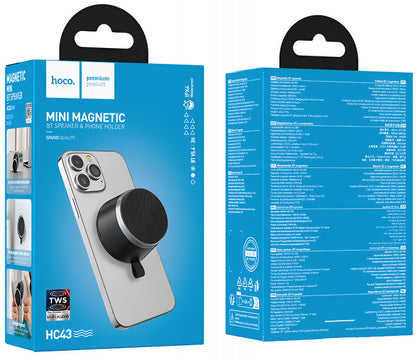 HOCO HC43 Mini Magnetic Portable Bluetooth Speaker, 8W, TWS, Black