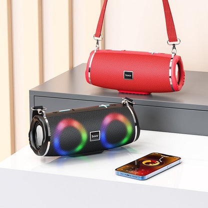 HOCO HC12 Portable Bluetooth Speaker, 10W, RGB, Waterproof, Black