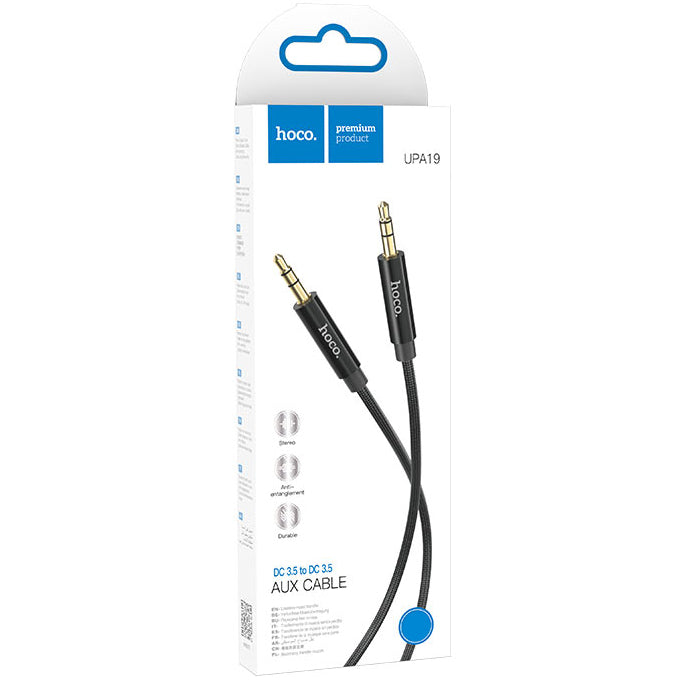 Audio Cable 3.5mm - 3.5mm HOCO UPA19, 2m, Black