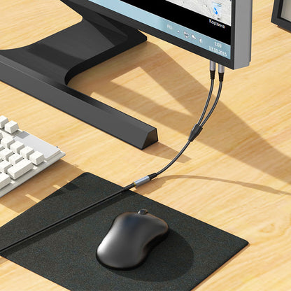 Audio Adapter 3.5mm - 2 x 3.5mm HOCO UPA21, 0.25m, Black