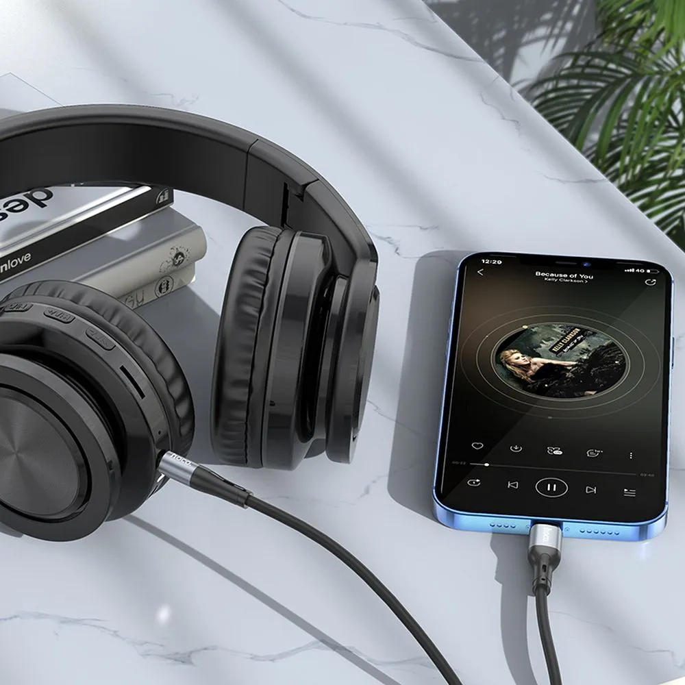 Lightning Audio Cable - 3.5mm HOCO UPA22, 1m, Black