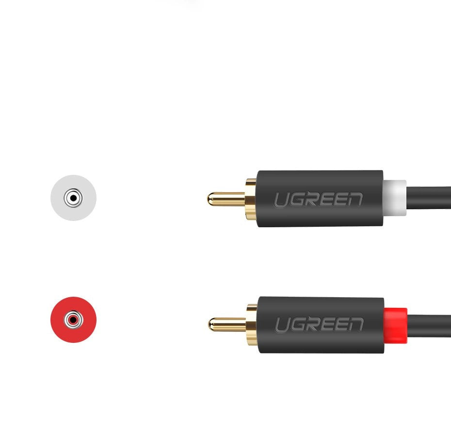 UGREEN AV104 Audio Cable, 2 x RCA - 2 x RCA, 2m, Black