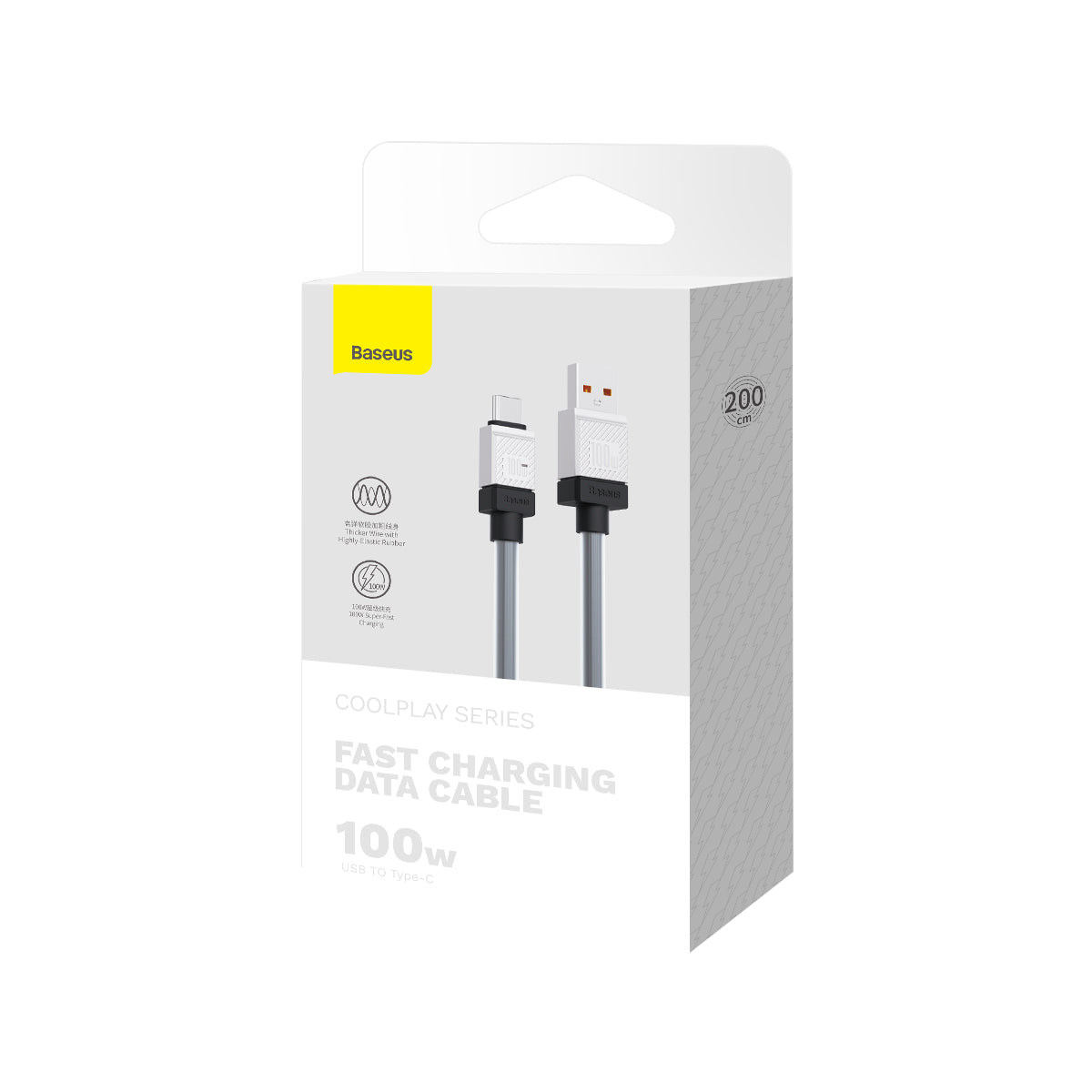 Baseus CoolPlay USB-A to USB-C Data and Charging Cable, 100W, 2m, Black CAKW000701