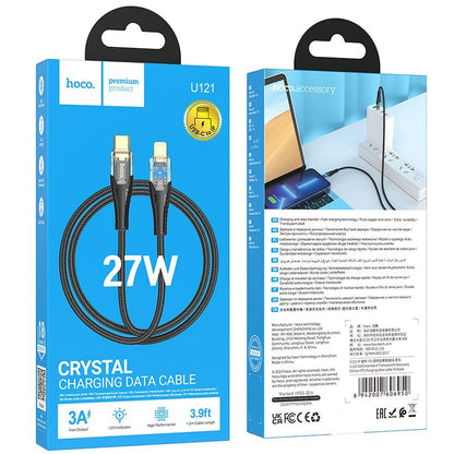 USB-C to Lightning Data and Charging Cable HOCO U121, 27W, 1.2m, Black