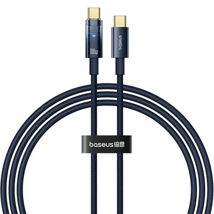 USB-C Data and Charging Cable - USB-C Baseus Explorer, 100W, 1m, Navy Blue P10319704321-00