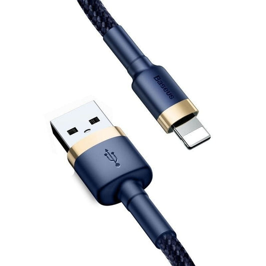 USB-A to Lightning Baseus Cafule Data and Charging Cable, 18W, 2m, Navy Blue CALKLF-CV3