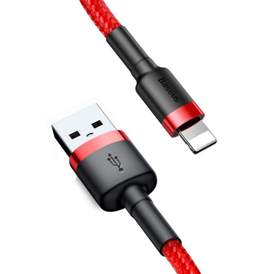 USB-A to Lightning Baseus Cafule Data and Charging Cable, 18W, 2m, Red CALKLF-C09