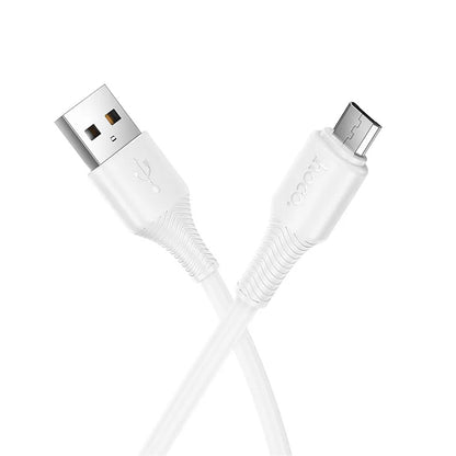 USB-A to microUSB Data and Charging Cable HOCO X120, 18W, 1m, White
