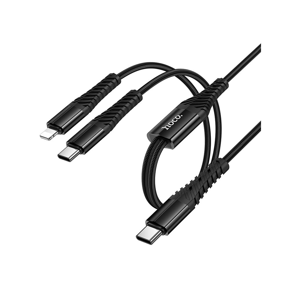 USB-C - Lightning / USB-C HOCO X123 Charging Cable, 10W, 1m, Black