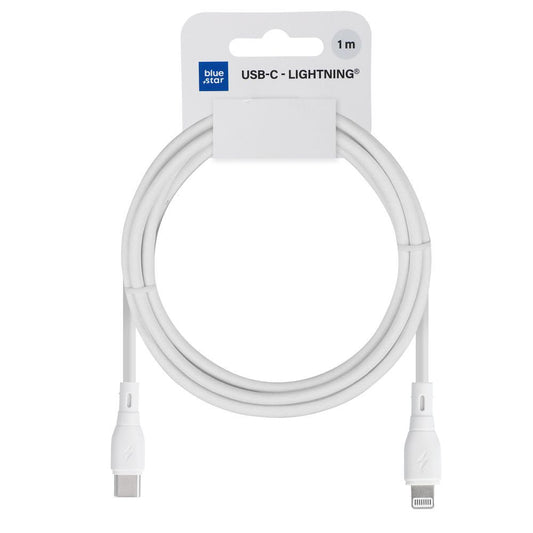 USB-C to Lightning Blue Star Eco Data and Charging Cable, 27W, 1m, White