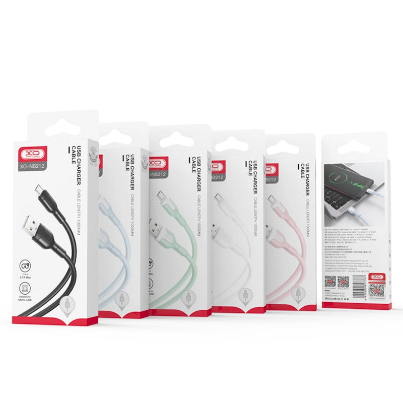 USB-A to USB-C Data and Charging Cable XO Design NB212, 18W, 1m, Black