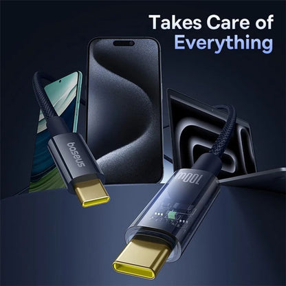 USB-C Data and Charging Cable - USB-C Baseus Explorer, 100W, 1m, Navy Blue P10319704321-00