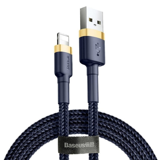 USB-A to Lightning Baseus Cafule Data and Charging Cable, 18W, 2m, Navy Blue CALKLF-CV3