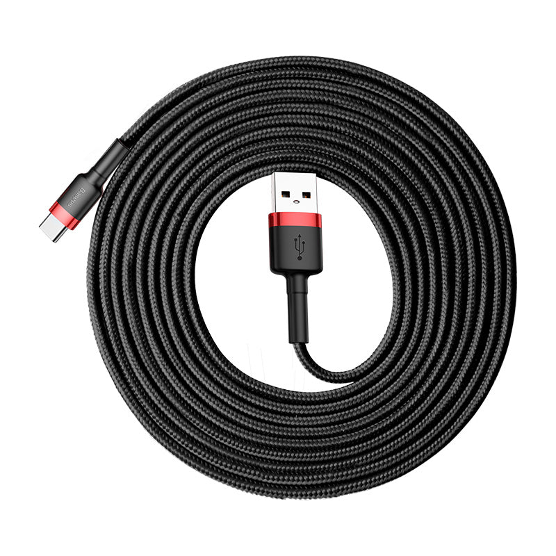Baseus Cafule USB-A to USB-C Data and Charging Cable, 18W, 3m, Red CATKLF-U91