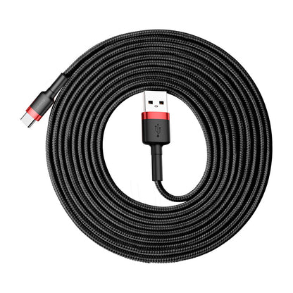Baseus Cafule USB-A to USB-C Data and Charging Cable, 18W, 3m, Red CATKLF-U91