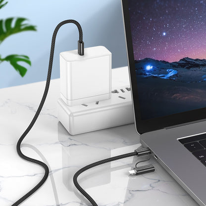 USB-C - Lightning / USB-C Borofone BX104 Primo 2in1 Data and Charging Cable, 60W, 1m, Black