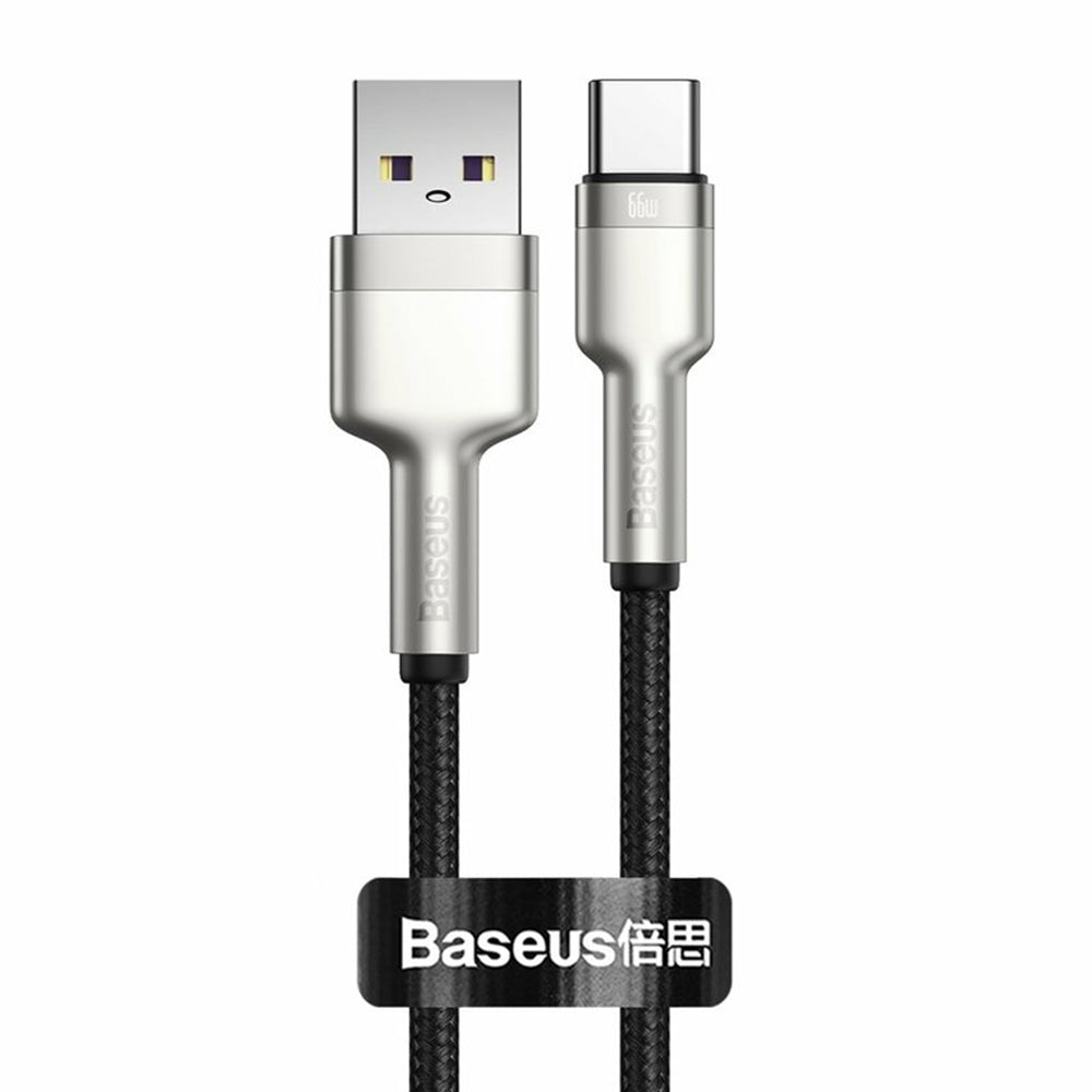 Baseus Cafule Metal Series USB-A to USB-C Data and Charging Cable, 66W, 0.25m, Black CAKF000001
