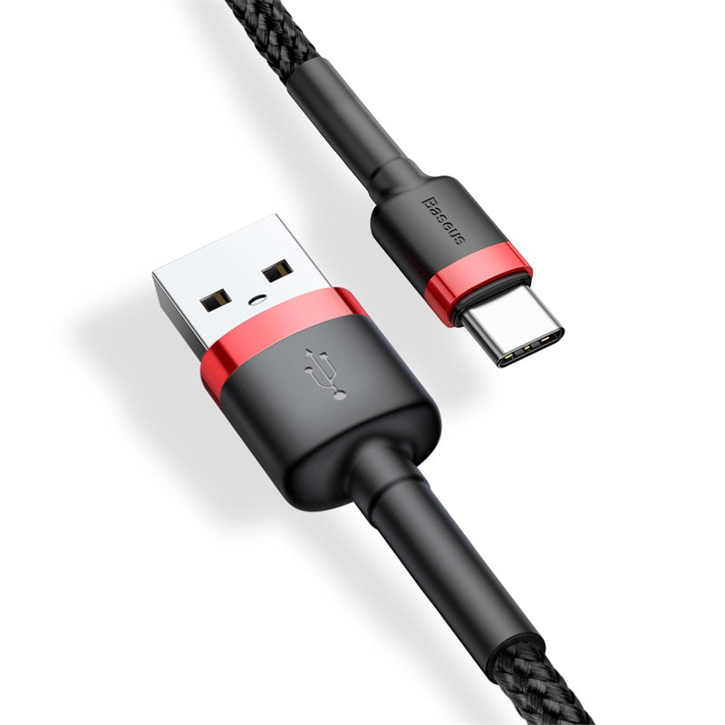 Baseus Cafule USB-A to USB-C Data and Charging Cable, 18W, 3m, Red CATKLF-U91