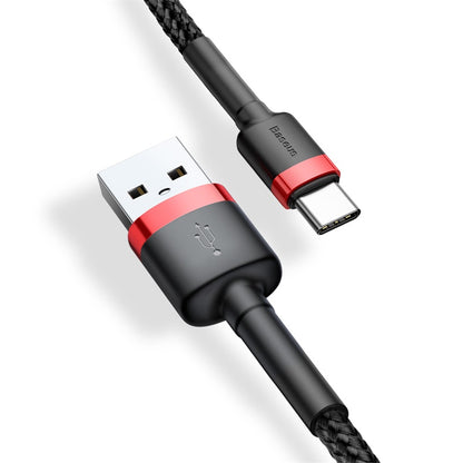 Baseus Cafule USB-A to USB-C Data and Charging Cable, 18W, 3m, Red CATKLF-U91