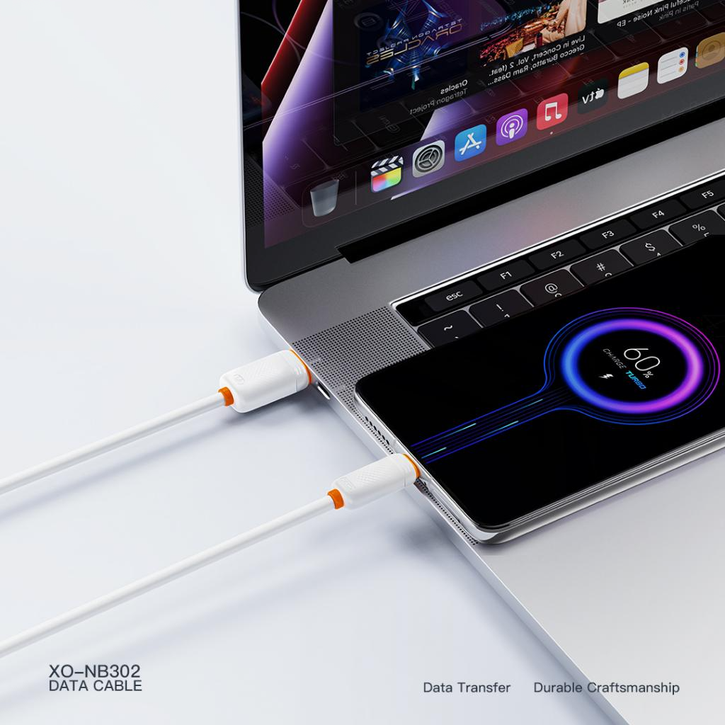 USB-A to Lightning Data and Charging Cable XO Design NB302, 18W, 1m, White