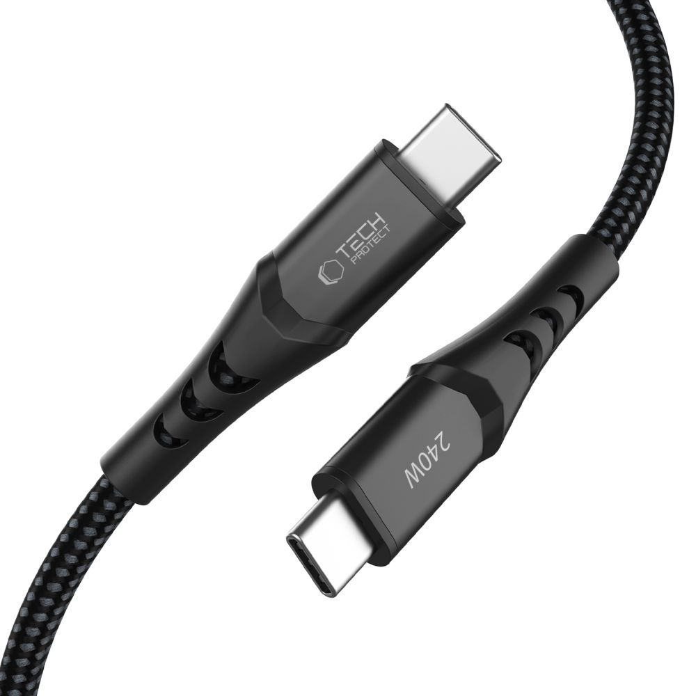 USB-C Data and Charging Cable - USB-C Tech-Protect UB11T Ultraboost, 240W, 2m, Black
