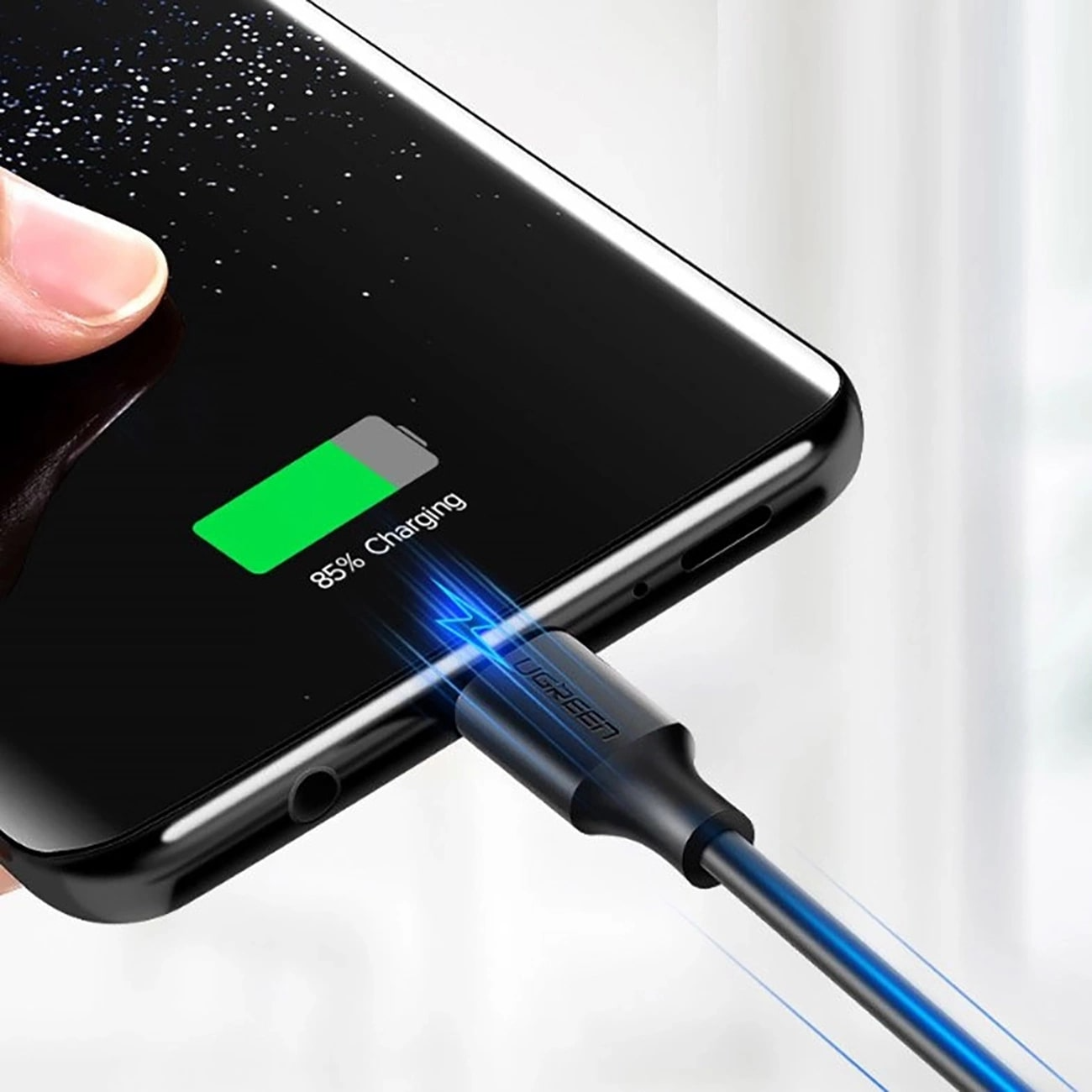 UGREEN US184 USB-A to USB-C Data and Charging Cable, 18W, 0.5m, Black