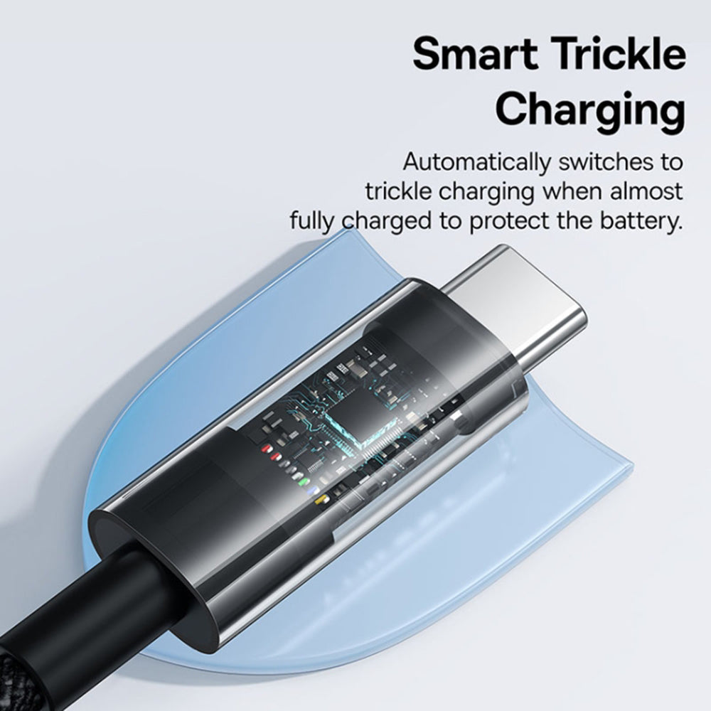 USB-A to USB-C Baseus Gem Data and Charging Cable, 100W, 1m, Black P10373002111-00