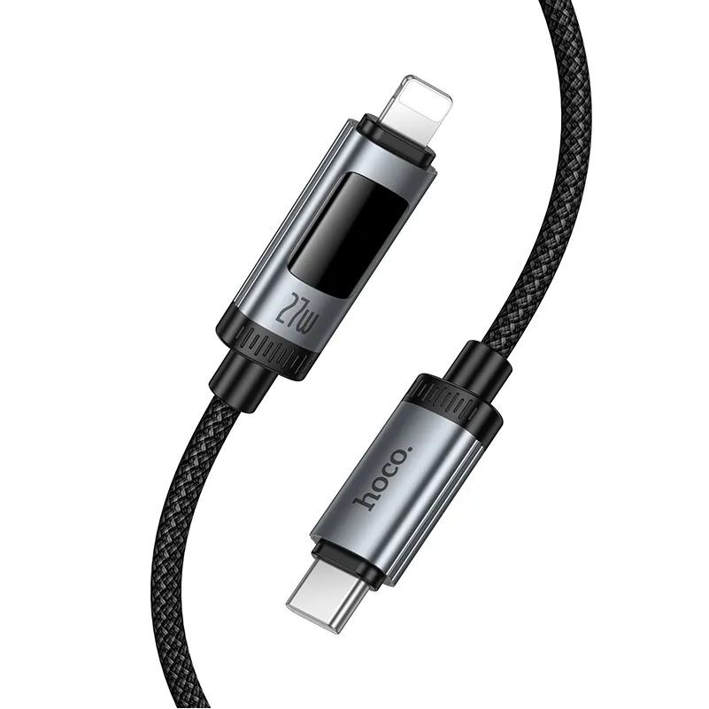 USB-C to Lightning Data and Charging Cable HOCO Display U148, 27W, 1.2m, Black