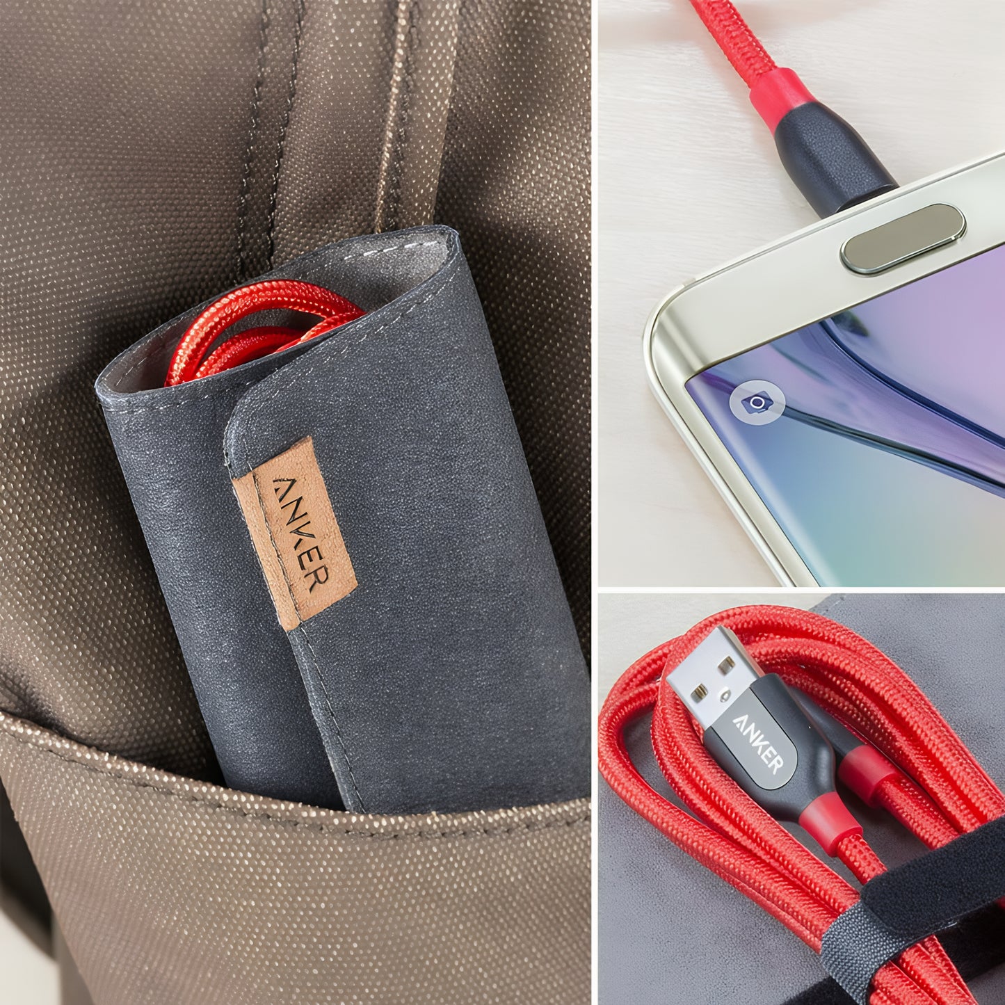 USB-A to microUSB Data and Charging Cable Anker PowerLine+, 18W, 0.91m, Red A8142G91