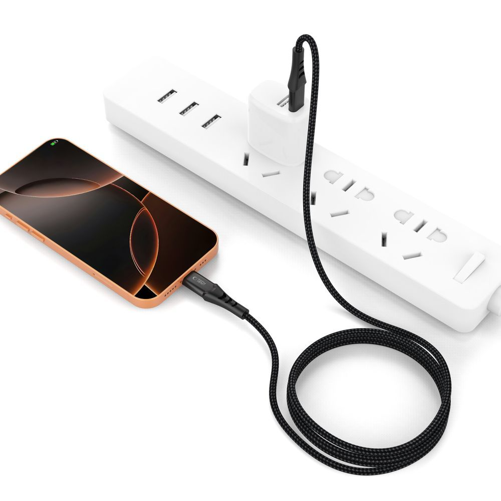 USB-C Data and Charging Cable - USB-C Tech-Protect UB11T Ultraboost, 100W, 2m, Black