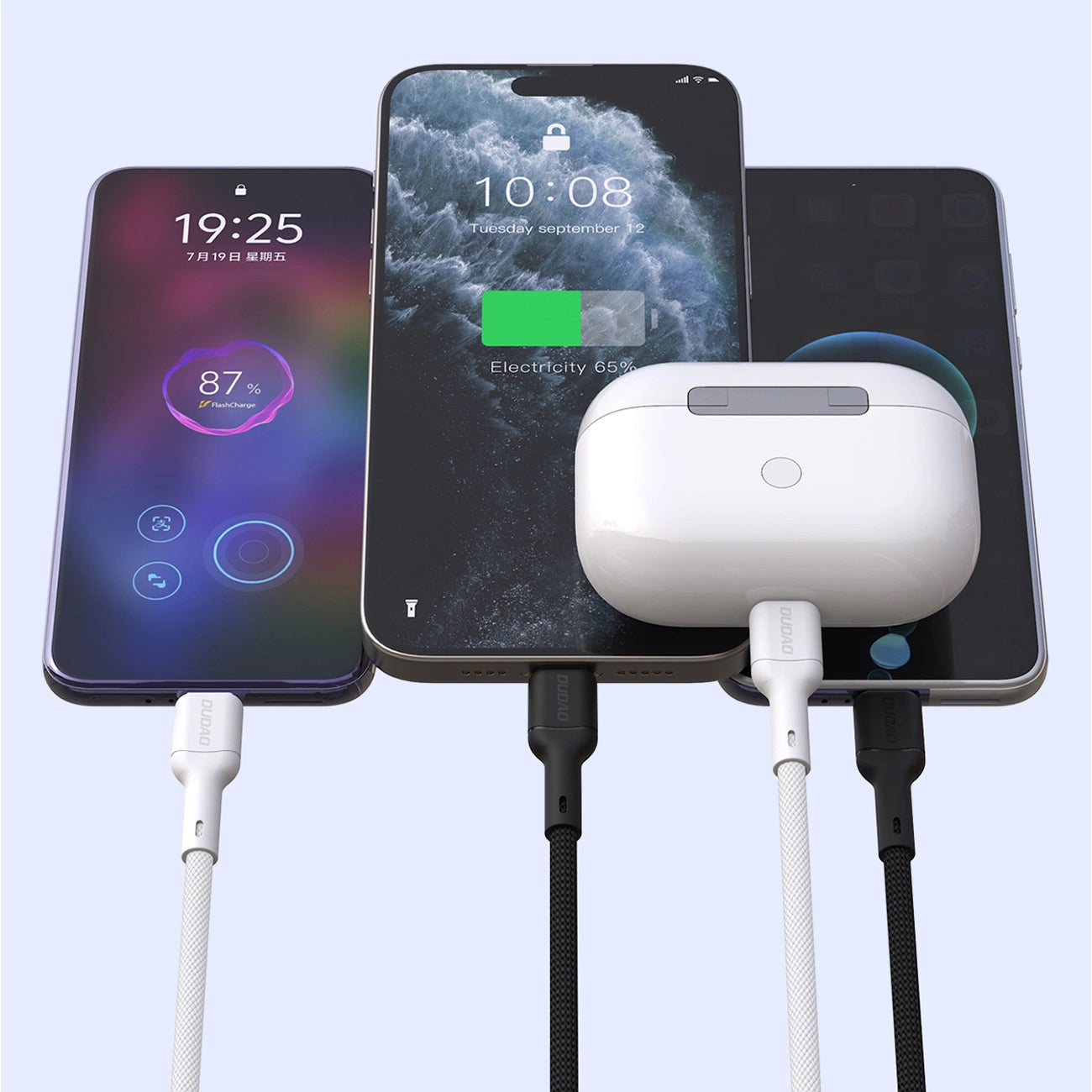 USB-C Data and Charging Cable - USB-C Dudao L9C, 65W, 1m, Black
