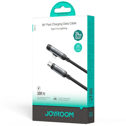 USB-C to Lightning Data and Charging Cable Joyroom S-A56 EnjoyX Angled, 30W, 1.2m, Black
