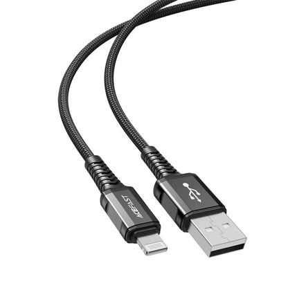 USB-A to Lightning Data and Charging Cable Acefast C1-02, 18W, 1.2m, Black