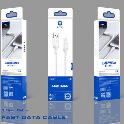 USB-A to Lightning Data and Charging Cable Lito LD06L, 18W, 1m, White