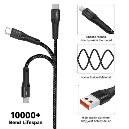 USB-A to Lightning Data and Charging Cable Lito LD14, 18W, 1m, Black