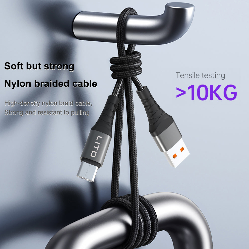 USB-A to microUSB Data and Charging Cable Lito LD08V, 18W, 1m, Black