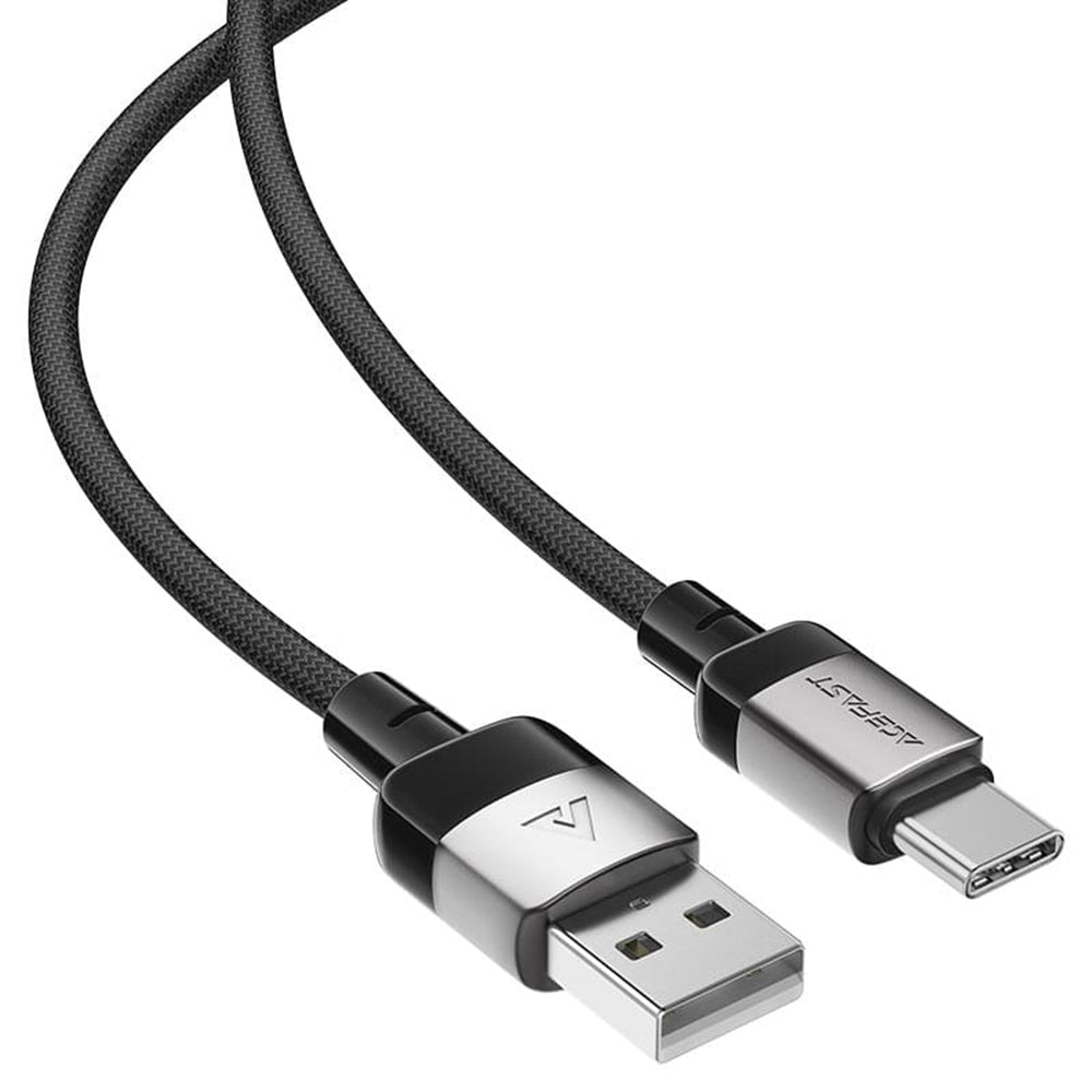 USB-A to USB-C Data and Charging Cable Acefast C9-04, 18W, 1.2m, Black