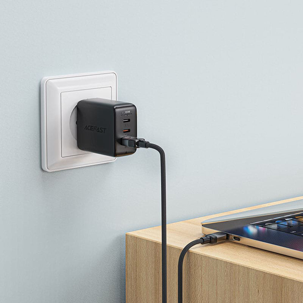 USB-A to USB-C Data and Charging Cable Acefast C9-04, 18W, 1.2m, Black