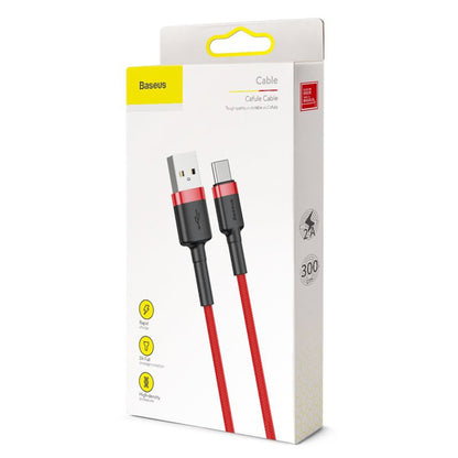 Baseus Cafule USB-A to USB-C Data and Charging Cable, 18W, 3m, Red CATKLF-U09