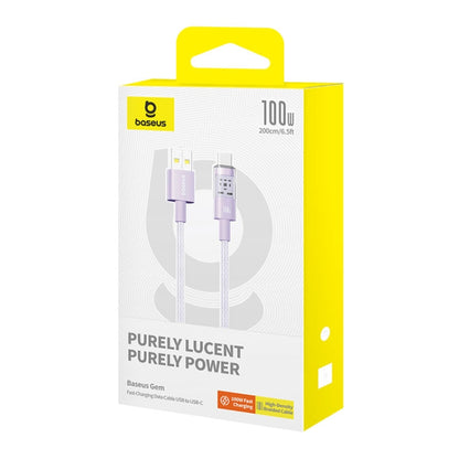 USB-A to USB-C Baseus Gem Data and Charging Cable, 100W, 2m, Purple P10373002511-01