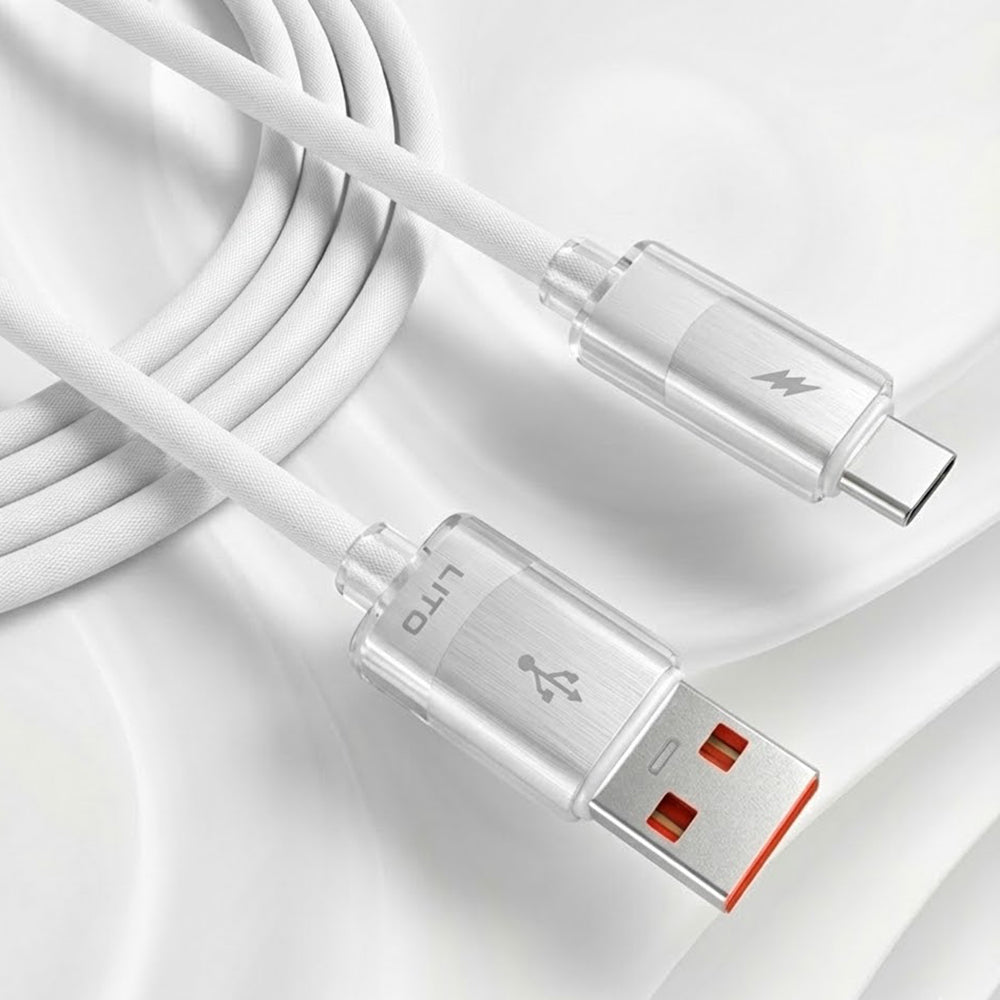 USB-A to USB-C Data and Charging Cable Lito LD07, 18W, 1m, White