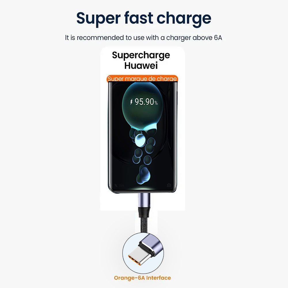 USB-A to USB-C Data and Charging Cable Techsuit PCB018, 100W, 1m, Black