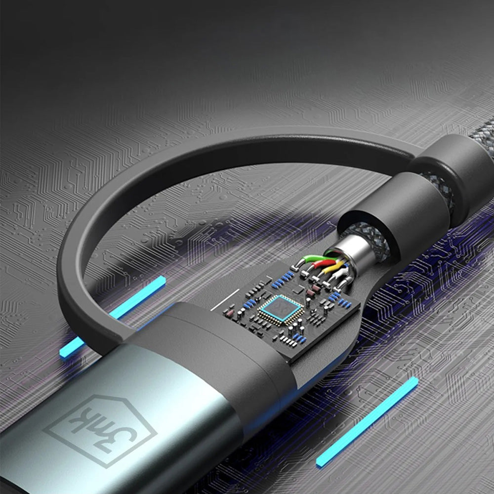 USB-A / USB-C - USB-C / Lightning 3MK Hyper N Data and Charging Cable, 60W, 1.2m, Black