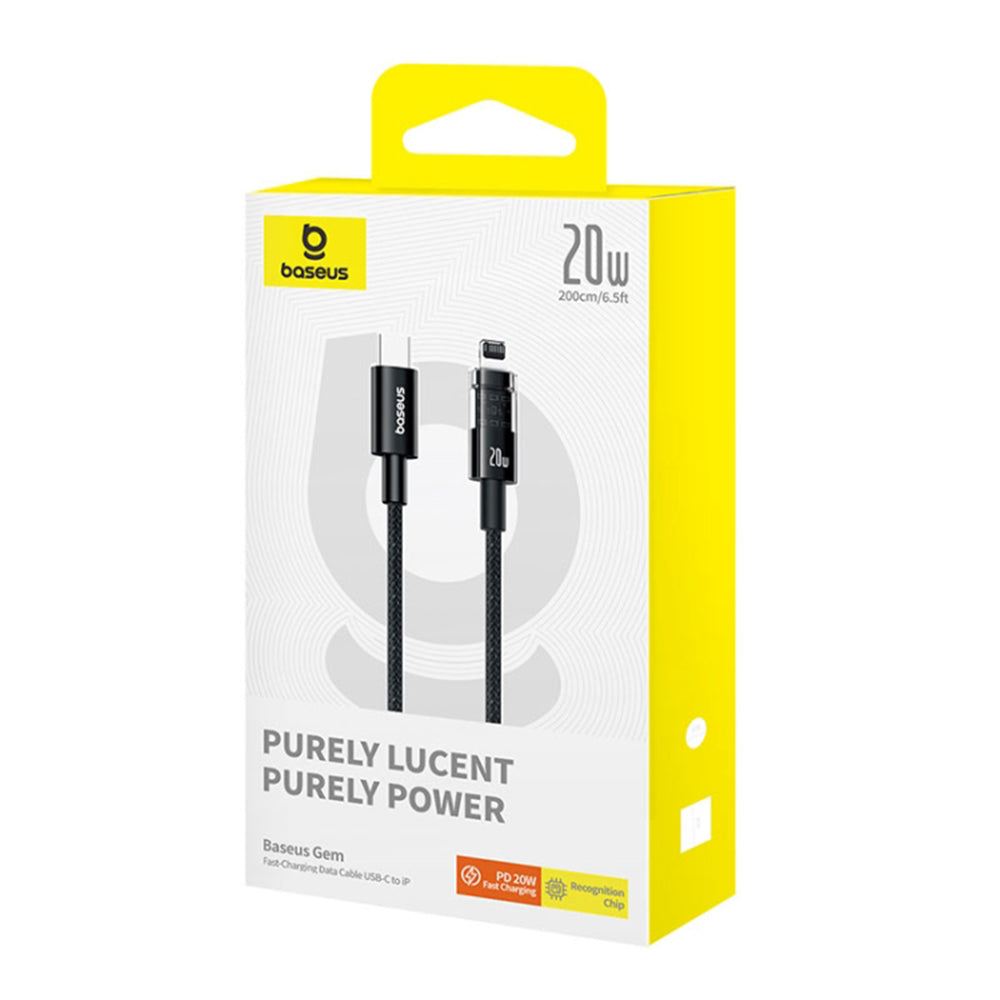 USB-C to Lightning Baseus Gem Data and Charging Cable, 20W, 2m, White P10373001211-01