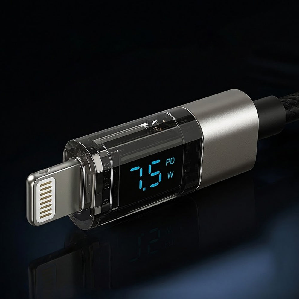 USB-C to Lightning Data and Charging Cable Lito LD09CL Display, 36W, 1.2m, Black