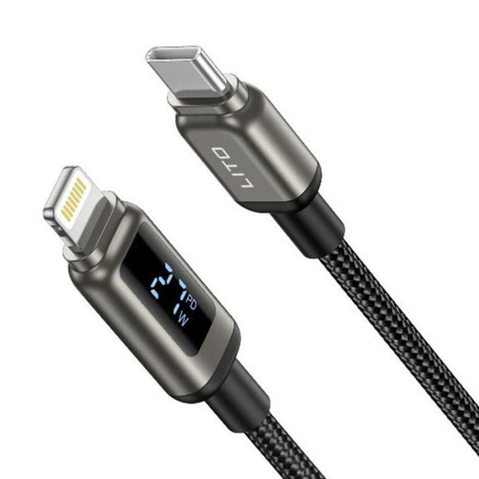 USB-C to Lightning Data and Charging Cable Lito LD15 Display, 27W, 1m, Black