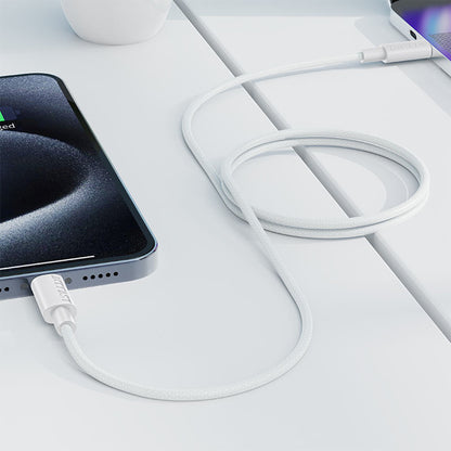 USB-C Data and Charging Cable - USB-C Acefast C18-03, 60W, 1.2m, White