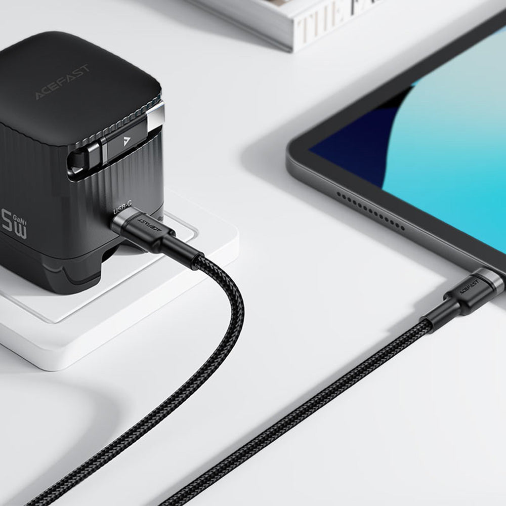 USB-C Data and Charging Cable - 2 x USB-C Acefast C22-02, 100W, 1.25m, Black